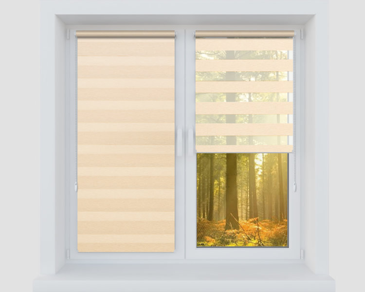 Штора Зебра (день-ночь) Мини в ткани Этник 2406 бежевый